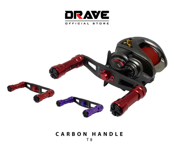 bass pro carbonlite baitcast reel handle T8 Carbon Handle for Daiwa, Abu Garcia & Lews Reels